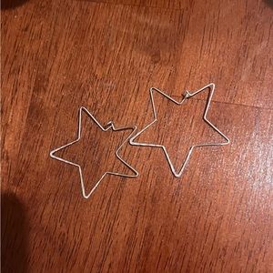 Silver star earrings
